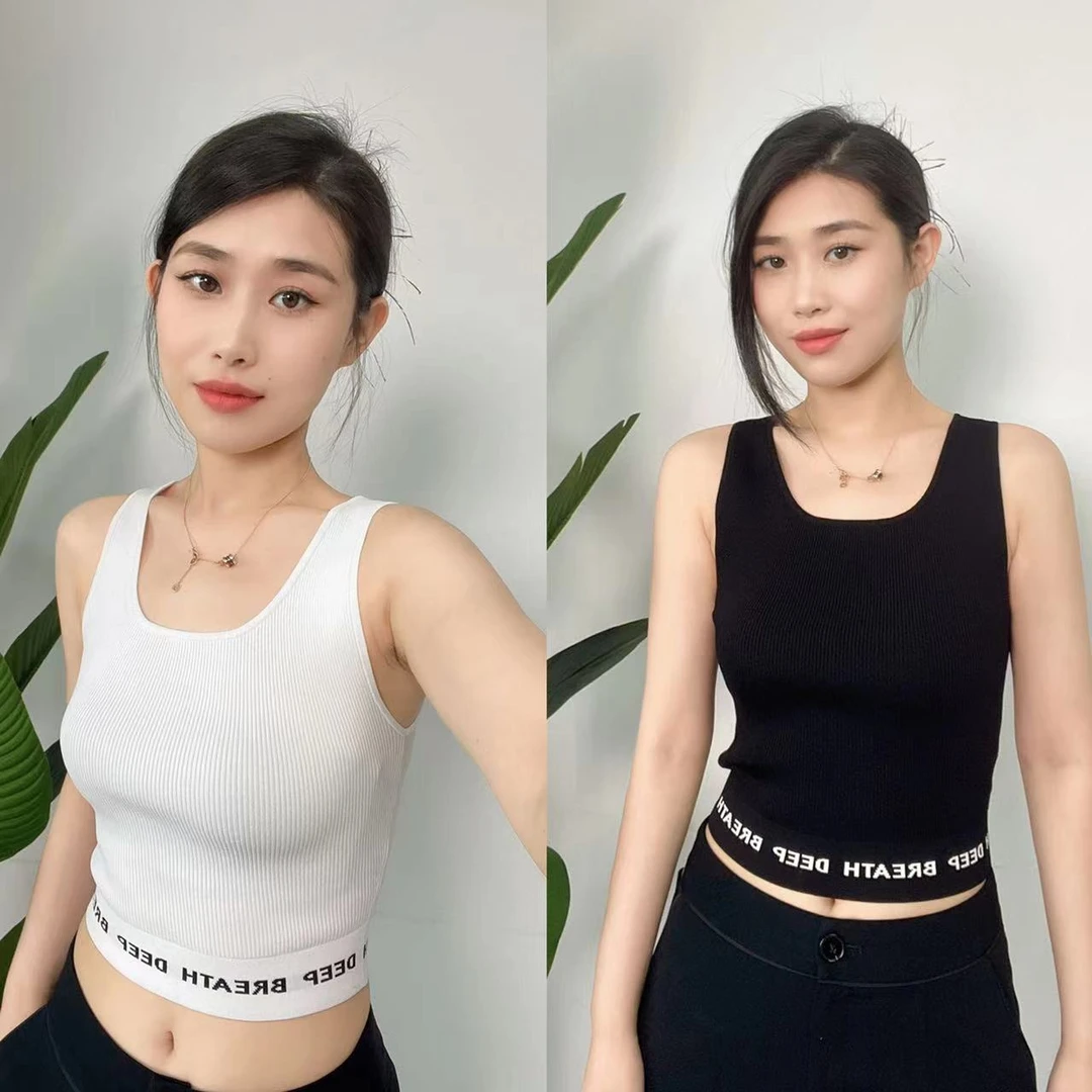 AMASS/阿玛施显瘦百搭短款多色瑜伽条纹修身女士背心网红/5399591