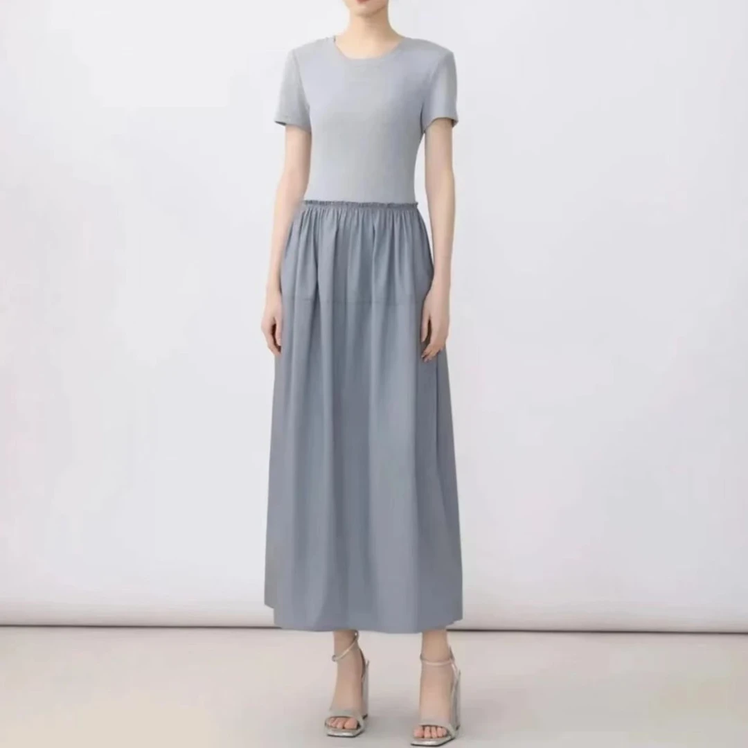 AMASS/阿玛施 法式尤莱特气质收腰黑色显瘦洋装连衣裙5500517