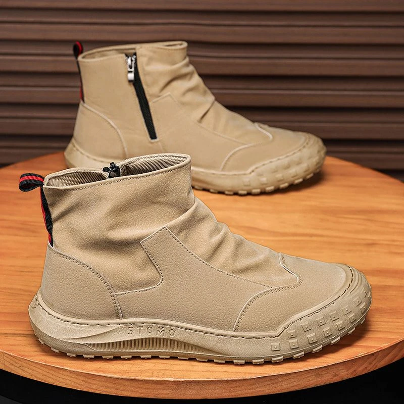 啄木鸟高帮防滑耐磨休闲男鞋防水防臭工地专用厚底舒适轻便