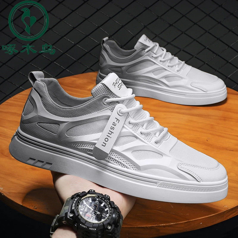 啄木鸟新款男鞋夏季透气薄款网面秋季休闲小白板鞋百搭运动潮鞋