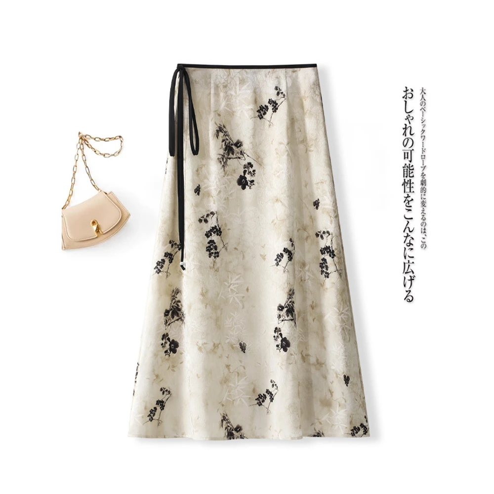 国风印花半身裙女夏季2025新款改良马面裙薄款新中式半身长裙