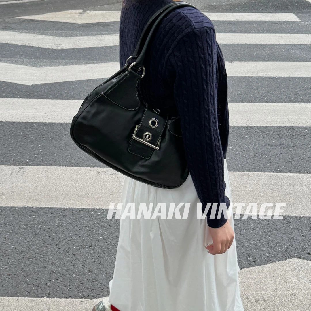 95新 Prada/普拉达 花绮中古/Prada普拉达腋下单肩包/95新