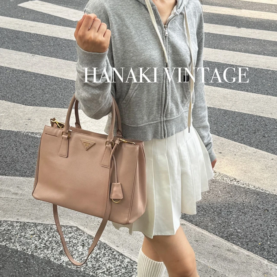 95新 Prada/普拉达 花绮中古/Prada普拉达粉色杀手斜挎包/95新