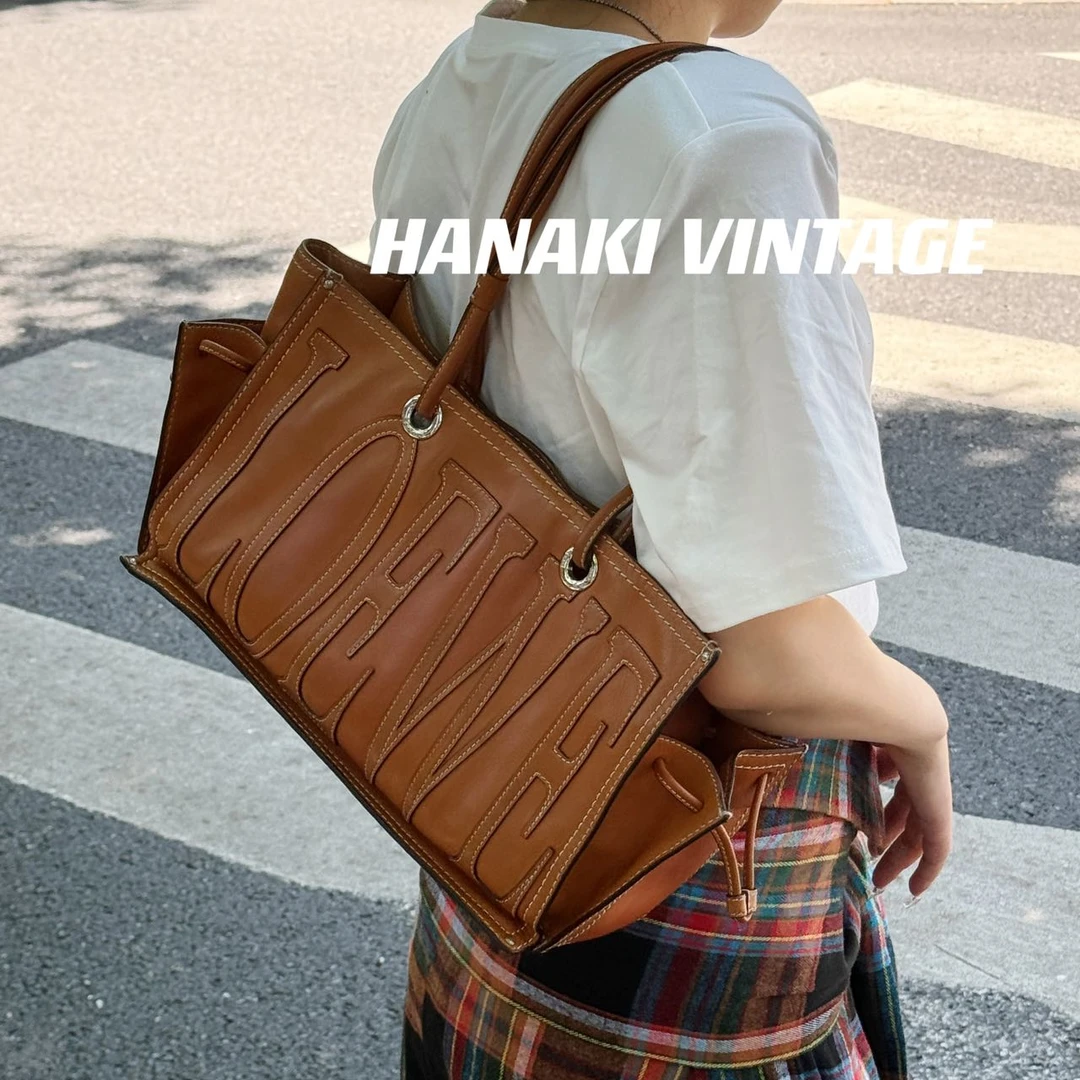 95新 LOEWE/罗意威 花绮中古/Loewe双面托特单肩包/95新