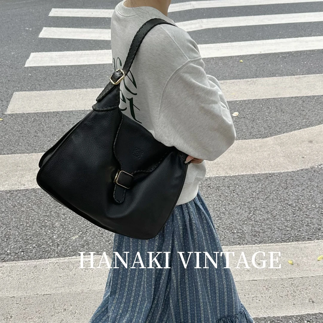 95新 LOEWE/罗意威 花绮二店/LOEWE荔枝纹翻盖腋下包/95新