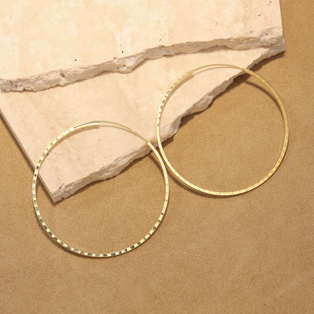 T库茵 叭哒不惑 18K金耳圈 5cm 3g+