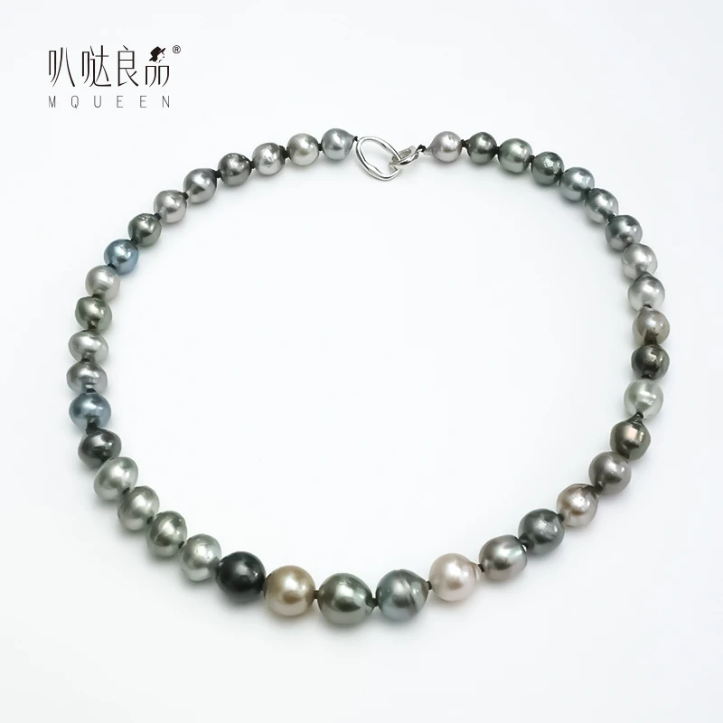 库茵 叭哒不惑 大溪地黑珍珠项链，8-11mm（总长40cm）