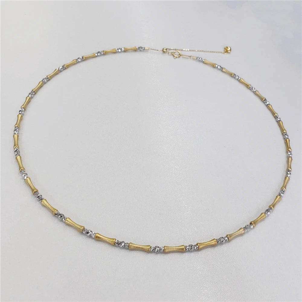 T库茵 叭哒不惑 G18K金竹节管项圈（1.8mm左右）3.5g左右 40+5cm