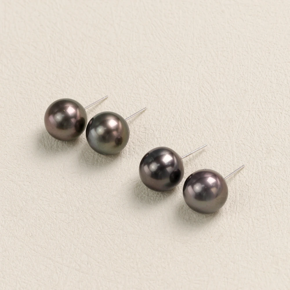 【叭哒不惑】多样性发一18K金11-12mm大溪地珍珠耳钉(K白) 245708