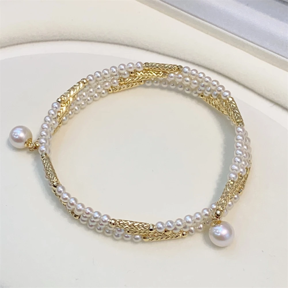 库茵 叭哒不惑  18K金磁吸淡水珍珠项圈（2-3mm）长70cm，12g左右