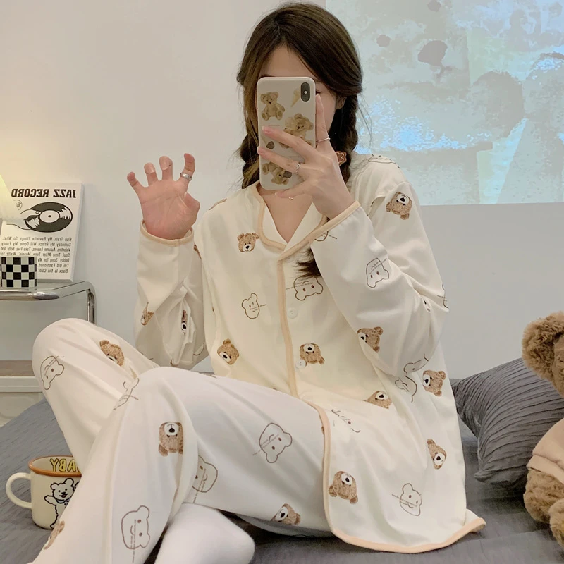 孕妇睡衣春秋季产后月子服哺乳期可外穿专用大码10-12月份家居服