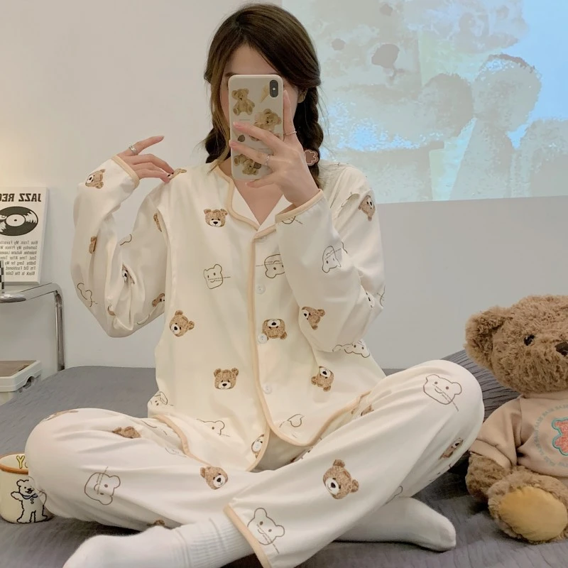 家居服孕妇睡衣春秋季产后月子服哺乳期可外穿专用大码12-2月份