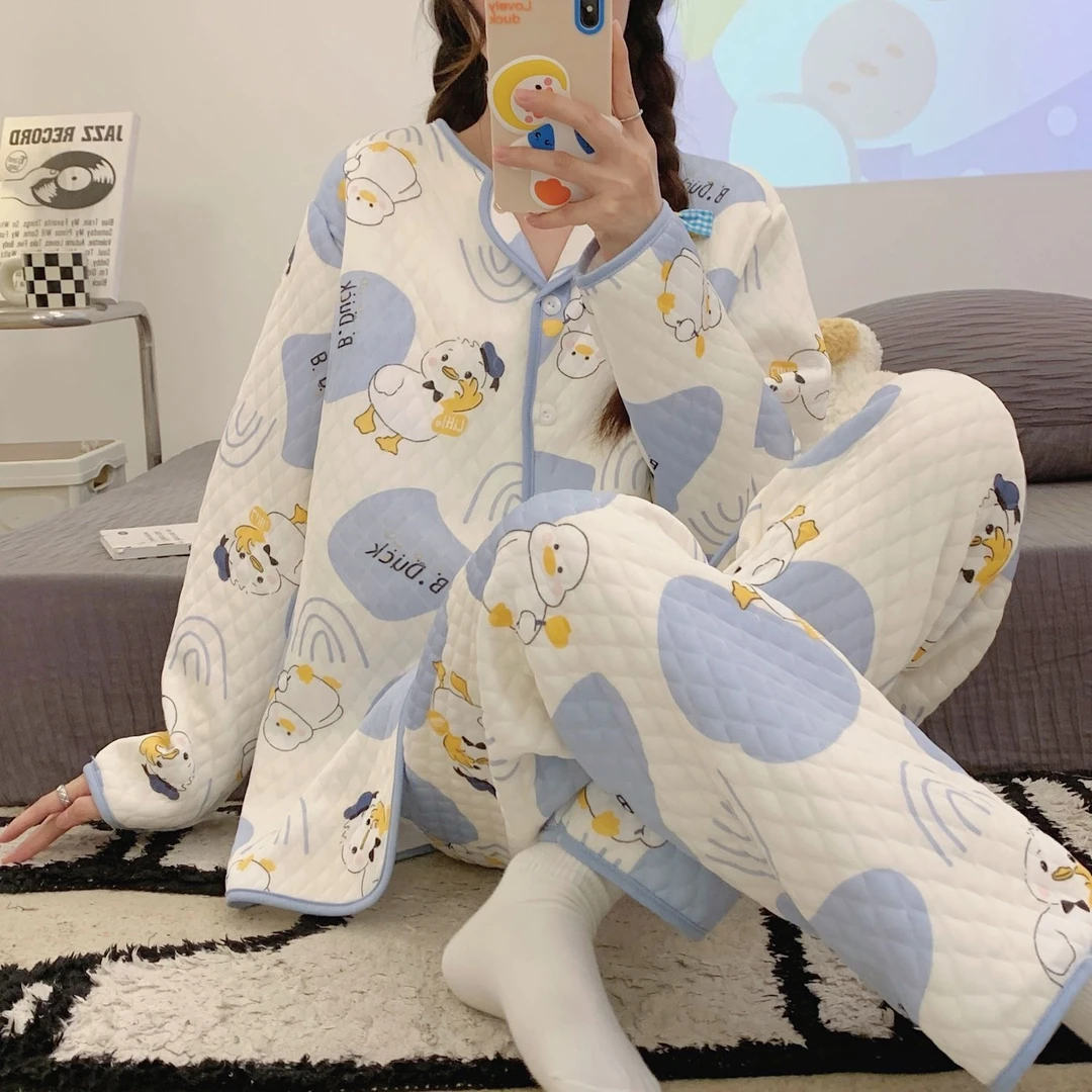 空气棉月子服秋冬加厚产后孕妇睡衣哺乳产妇长袖喂奶哺乳衣哺乳期
