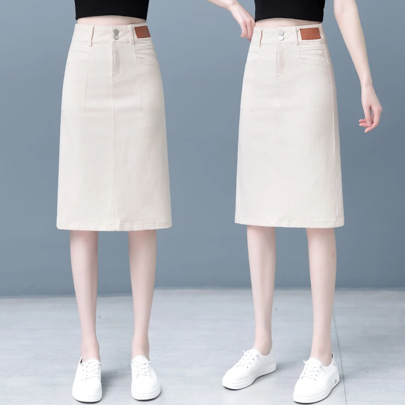 中长款牛仔半身裙女夏季2024年新款小个子高腰显瘦时尚牛仔包臀裙