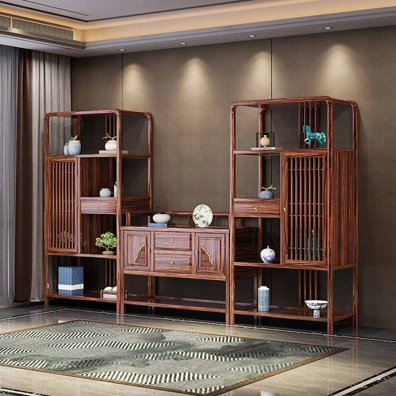 吉祥博古架三组合多宝阁置物架办公家用茶室多功能书房置物架组合