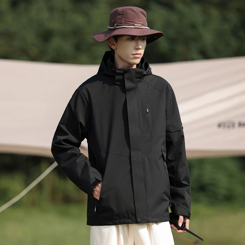 （大美专属）男女同款冲锋衣情侣防风防水连帽加绒加厚冬季户外套