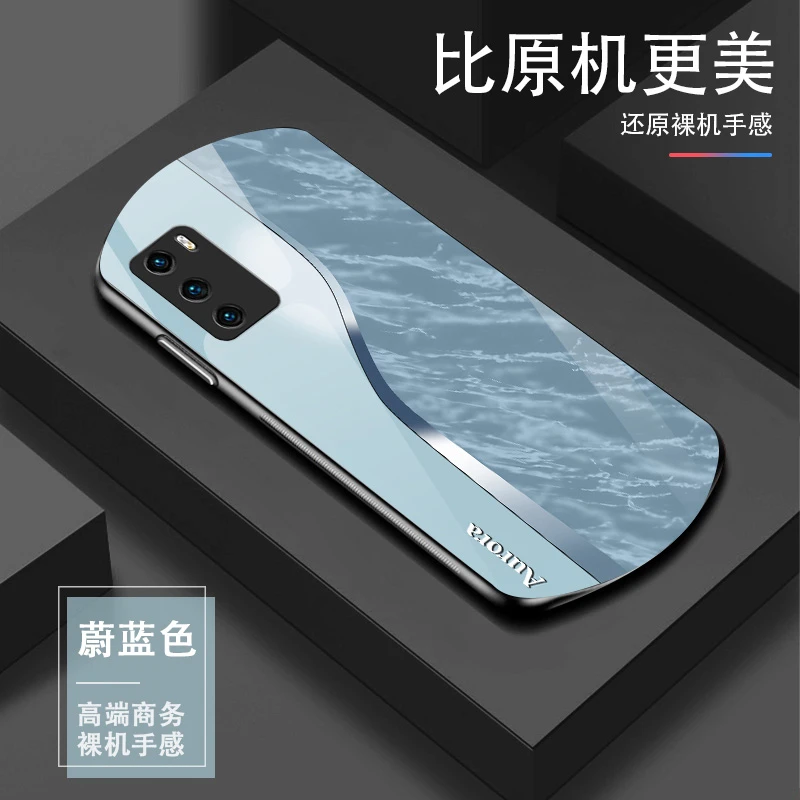 适用华为P40大理石纹理弧形手机壳高颜值设计轻奢时尚手机壳