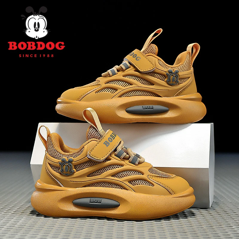 巴布豆男童鞋2025春秋新款儿童透气网面女孩防滑中大童休闲运动鞋