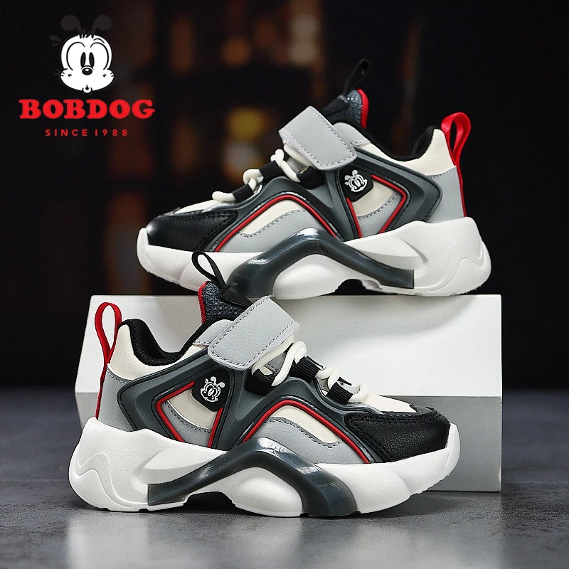 巴布豆男童运动鞋2024秋冬新款中大童舒适皮面男孩女童耐磨儿童鞋