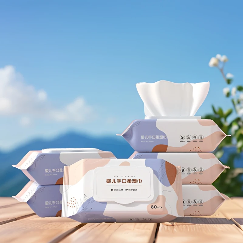 4.5元 发三包湿巾温和婴儿新生儿湿纸巾便携手口柔软带盖家用亲肤