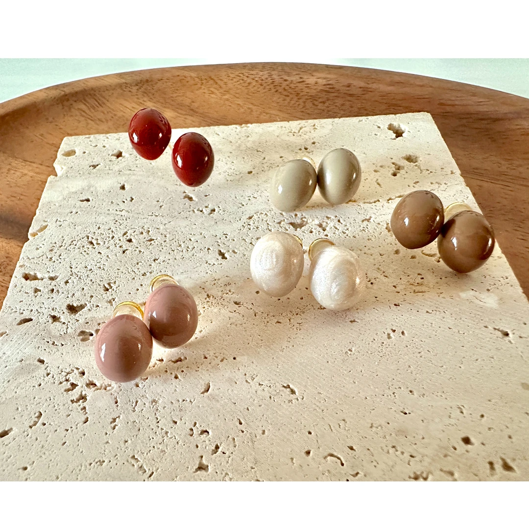 非金属珐琅耳饰 铂代新款【职场多巴胺彩色糖豆】精致气质多色耳钉