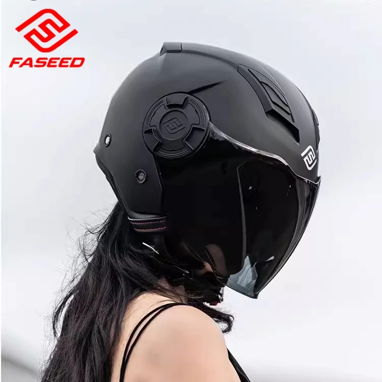 FASEED摩托车头盔男女机车电动踏板车夏季3/4半盔3C安全帽四季729