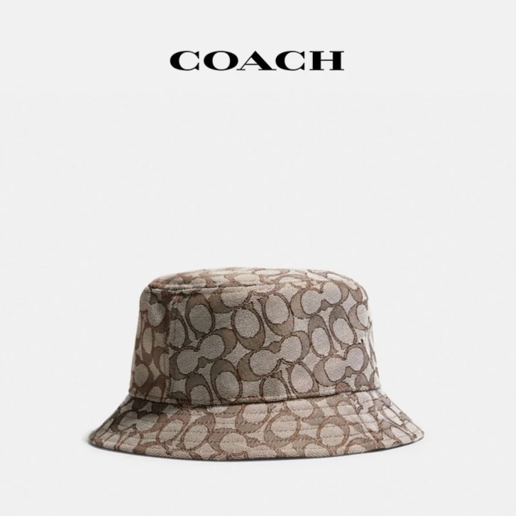 COACH/蔻驰 都市时尚百搭简约户外轻便经典标志提花织物渔夫帽
