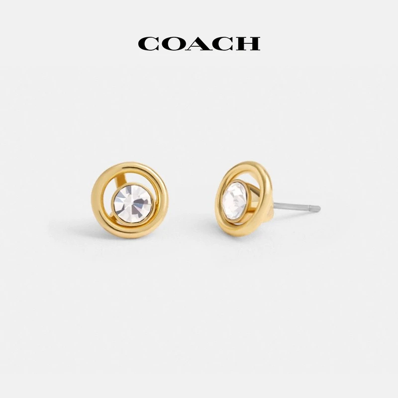 COACH/蔻驰 女士简约时尚潮流甜美百搭HALO圆形耳钉