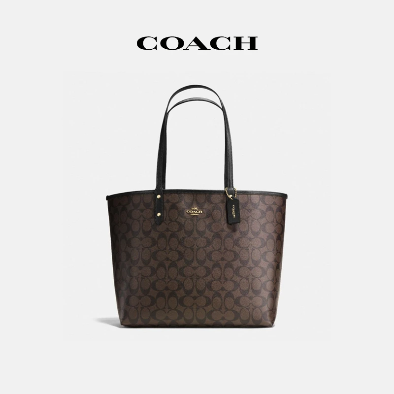 COACH/蔻驰 女士时尚经典标志涂层帆布双面CITY托特包单肩包