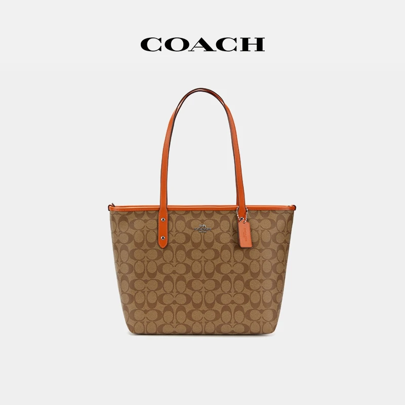 COACH/蔻驰 经典标志CITY拉链托特包单肩包
