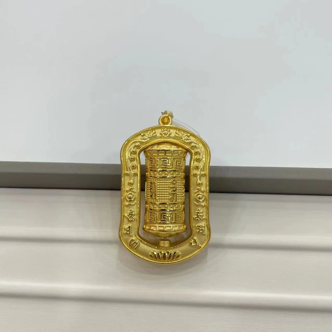 【金源珠宝】足金999 3D硬金心经莲花转经筒黄金吊坠15.28