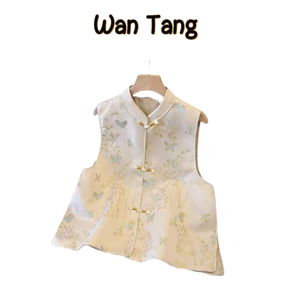 【蓝蝶】新中式国风潮流气质百搭女款冬季马甲中国风民族风秋冬