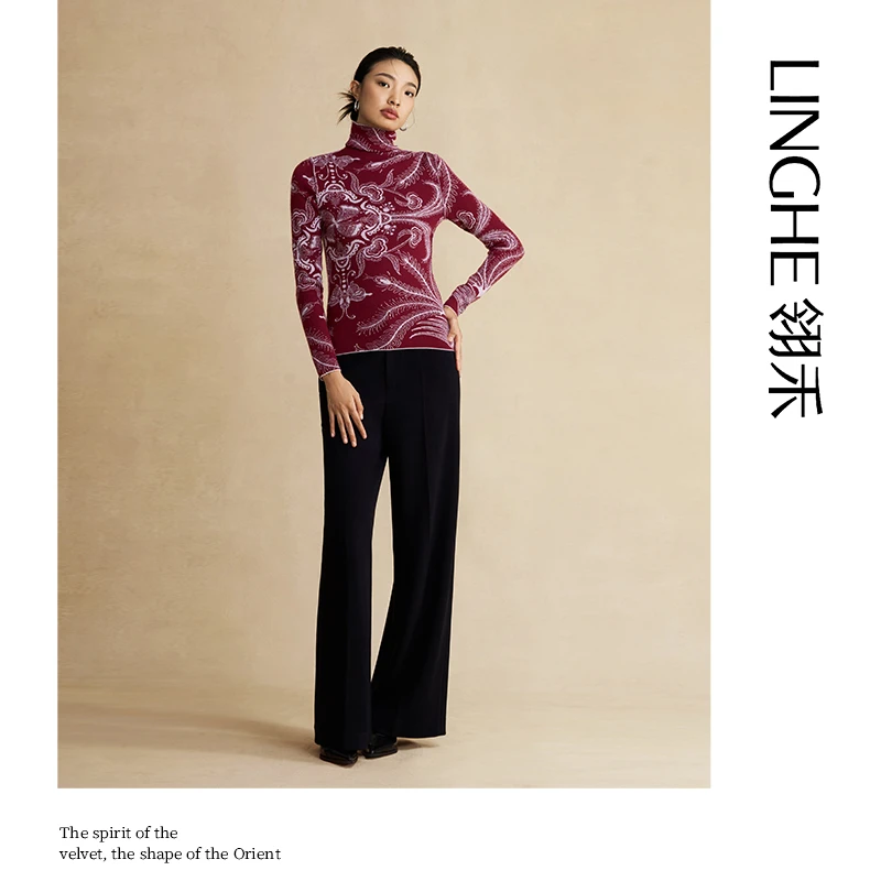 翎禾LINGHE「逍遥游」-长袖高领针织套头衫时尚复古