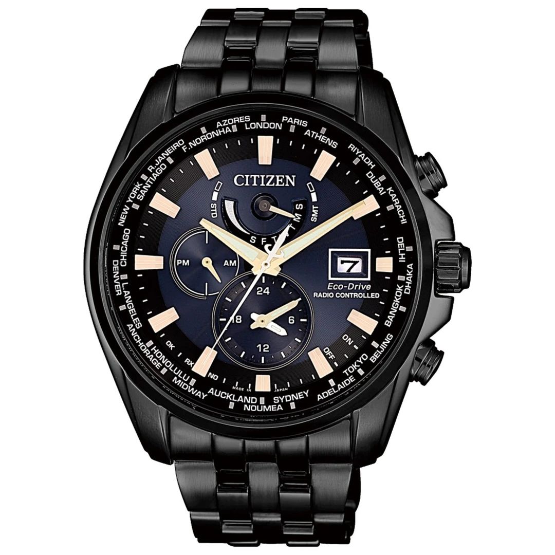 Citizen/西铁城光动能多局电波万年历时尚男士腕表百搭AT9039-51L