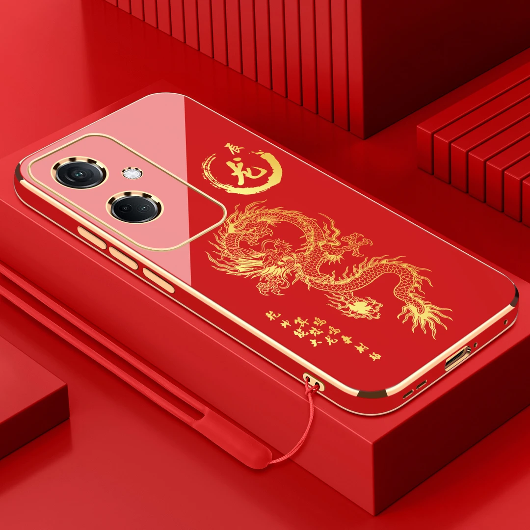 oppok11电镀手机壳十二生肖直边国潮硅胶全包软壳防摔保护套