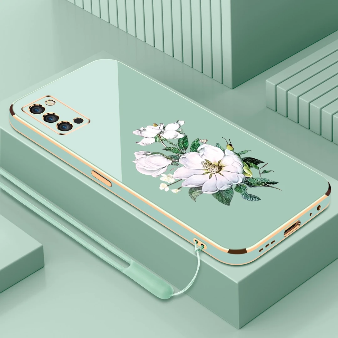 电镀茉莉花OPPOReno5手机壳【侧边图案+镜头保护+送挂绳】