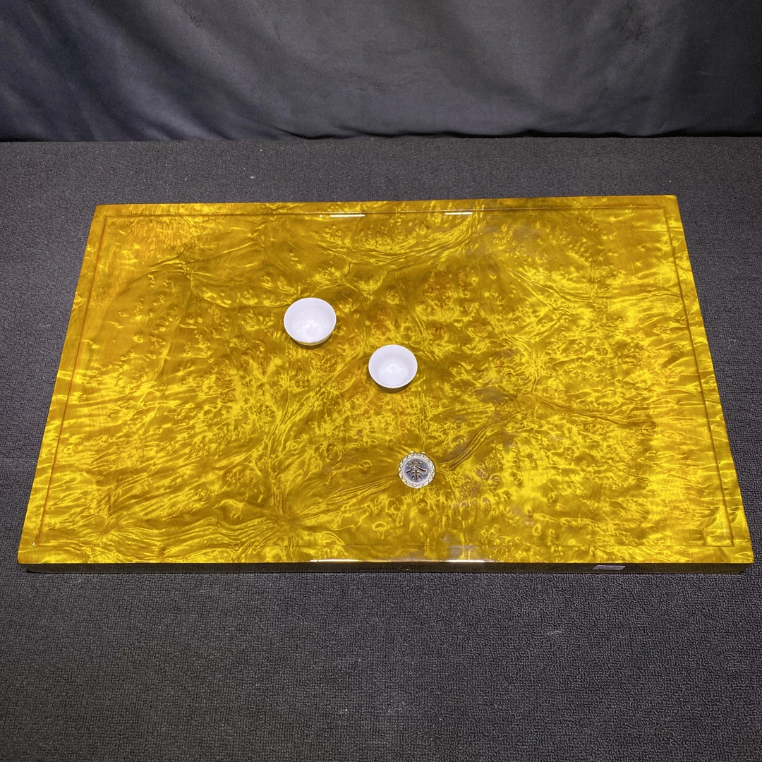 瓷多功能黄金樟实木手工茶盘家用茶具简约套装精美茶道75*47*4.5