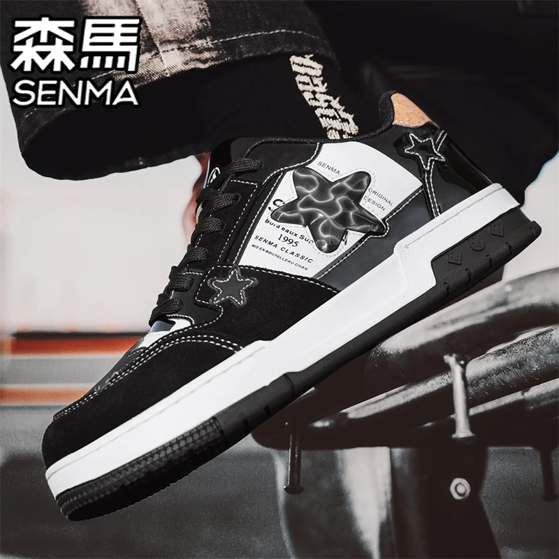 SENMA/森马男鞋夏季透气潮牌星星时尚板鞋青年休闲款运动小众潮鞋