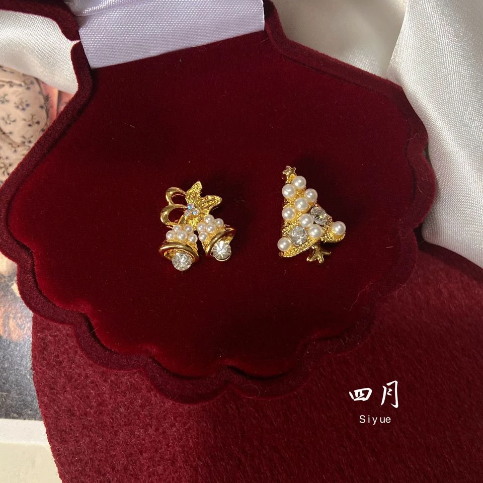 「冬日圣诞」圣诞节耳环耳夹无耳洞铃铛耳饰新款可爱