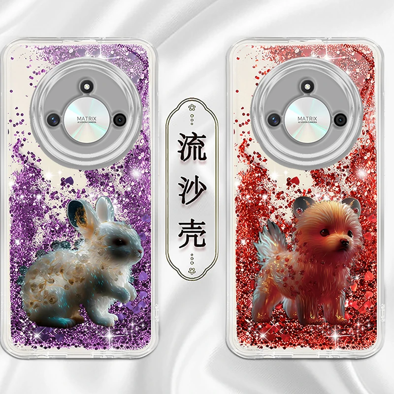十二生肖玉雕适用【荣耀X50】高颜值全包防摔流沙手机壳