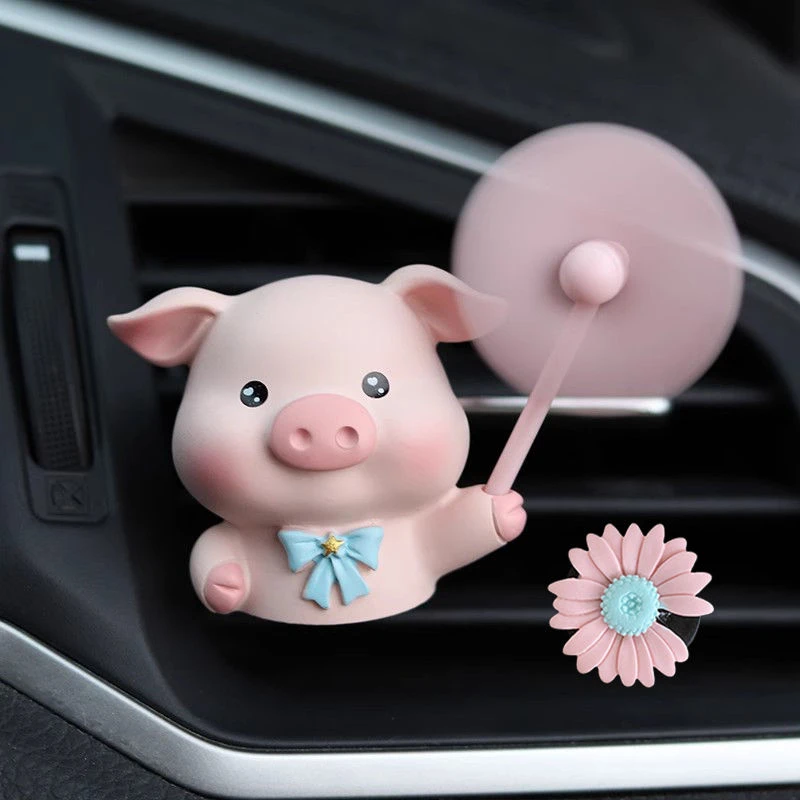 可爱车载香氛公仔小雏菊装饰品女生汽车用内饰空调出风口香水摆件