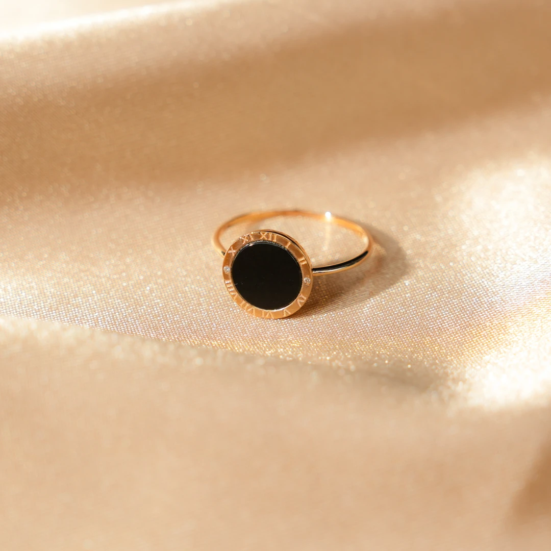 墨翠圆牌戒指-18K金-ZW06|CMC1