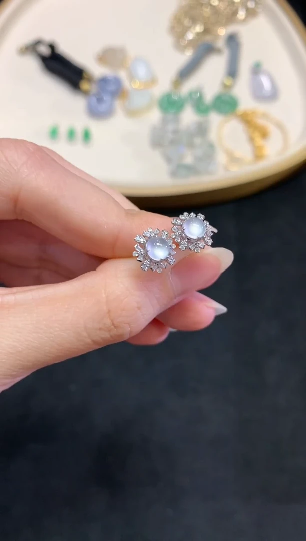 【闪购商品】翡翠耳饰18K金镶嵌S418|2980