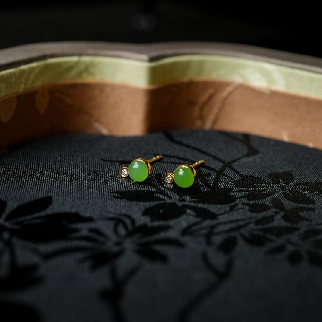 和田玉耳饰-18K金-GG1109-JM|BHT4