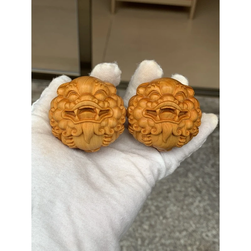 太行崖柏木雕貔貅手把件有求必应实木雕刻保健球男随身把玩送长辈