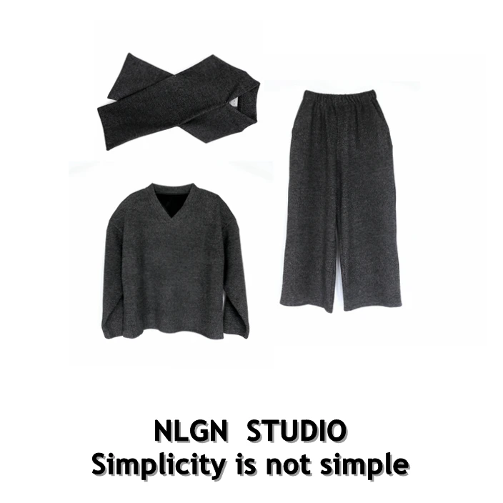 NLGN-【暖呼呼三件套】休闲加厚加绒冬季保暖宽松纯色套装时尚