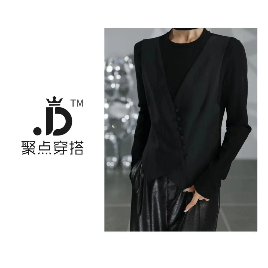JUDIAN-【黑色曜石】欧美风设计师女款上衣