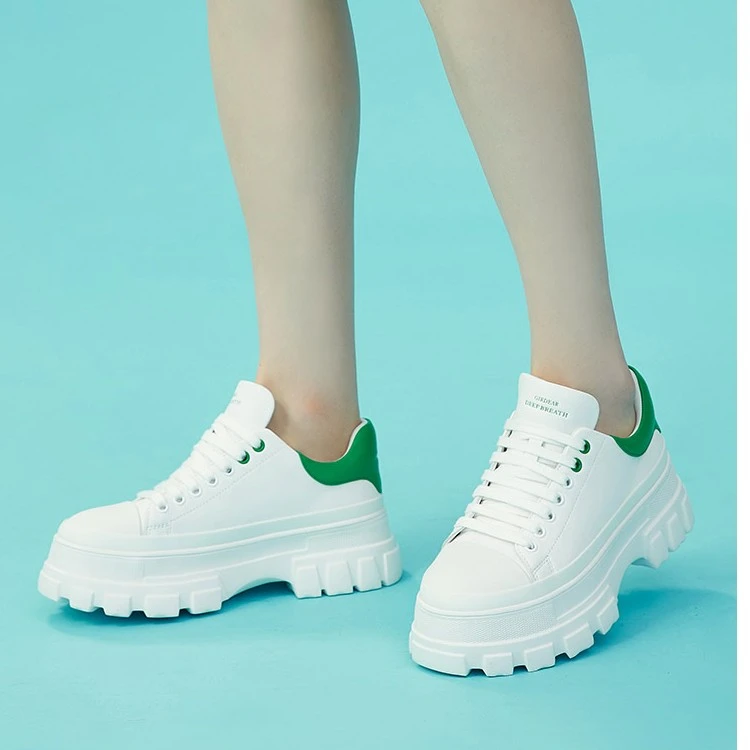 女鞋 厚底牛皮绑带低帮休闲鞋厚底鞋AX12193