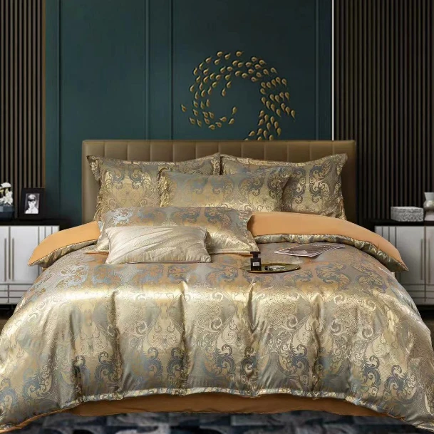 私人定制欧式贡缎提花四件套