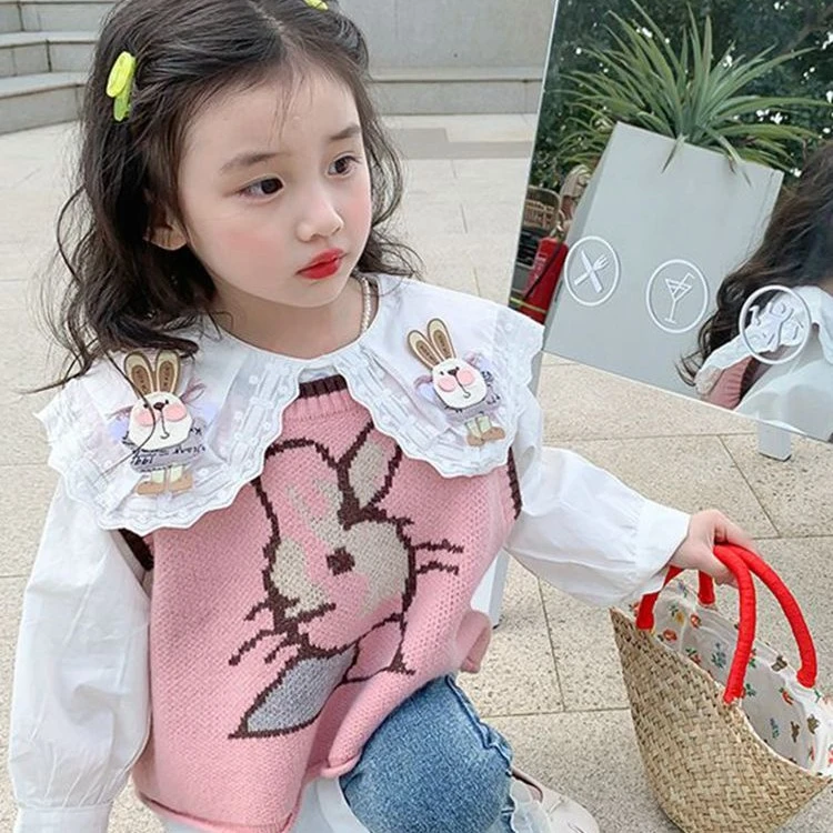 儿童韩版针织马甲宝宝2025可爱超萌儿童衣服